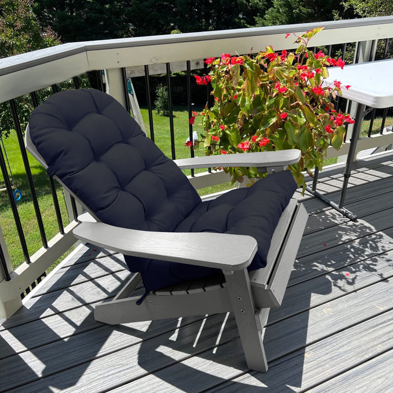 Adirondack Cushion Barrel Studio® 1 - Piece Outdoor Seat/Back Cushion, Navy