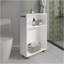 Chariot de rangement H 32,2 po, 2 tablettes, 4 roues, blanc - Salle de bain