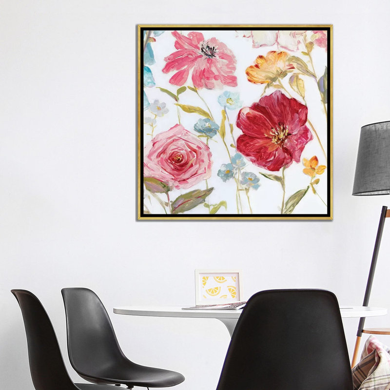 «Wildflower Whimsy I» par Sally Swatland - reproduction d'art, Pas de tapis, H 37 po x l 37 po x P 1,5 po