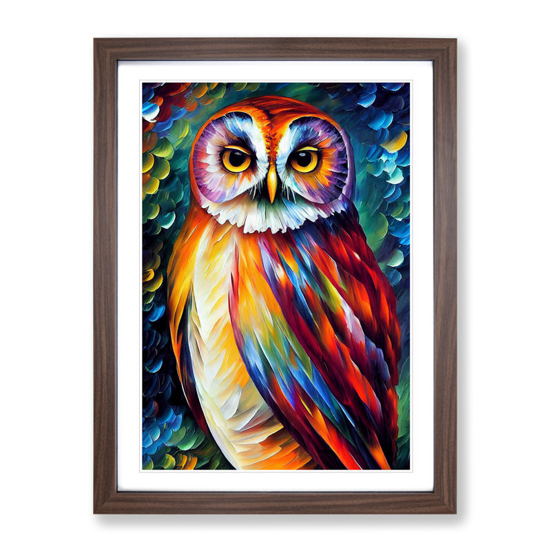 Portrait of a Barn Owl No.5 - Framed Print, 34cm H x 25cm W x 2cm D, Walnut Framed