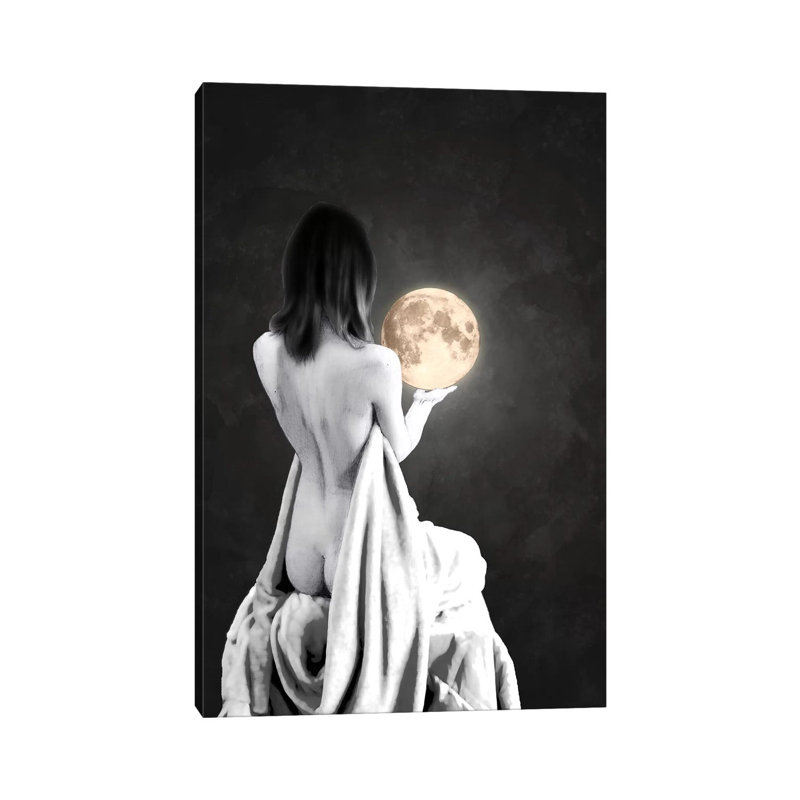 Moon Contemplation 1 Piece Wrapped Canvas Wall Art, 101.6 cm H x 66.04 cm W x 3.175 cm D