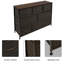 Commode Sorbus avec 8 tiroirs - Meuble de rangement pour la commode pour chambre à coucher, couloir, structure en fer, plateau en bois de style campagnard rustique, bacs en tissu (brun)