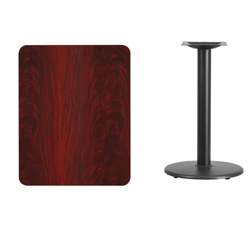 Contemporary Mahogany Laminate 42" Rectangular Dining Table
