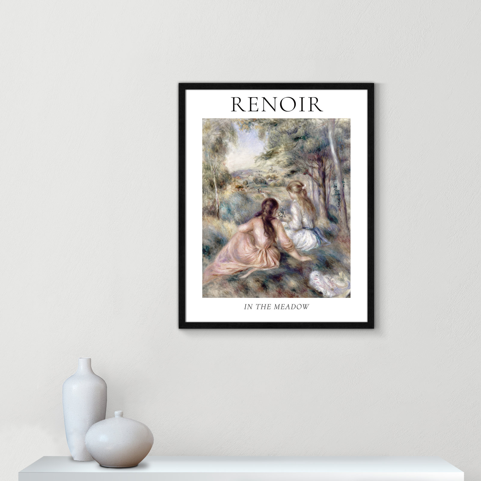 Old Masters Collection "In the Meadow" Print, Black Single Picture Frame, No, 29.5" H x 23.5" W x 0.75" D