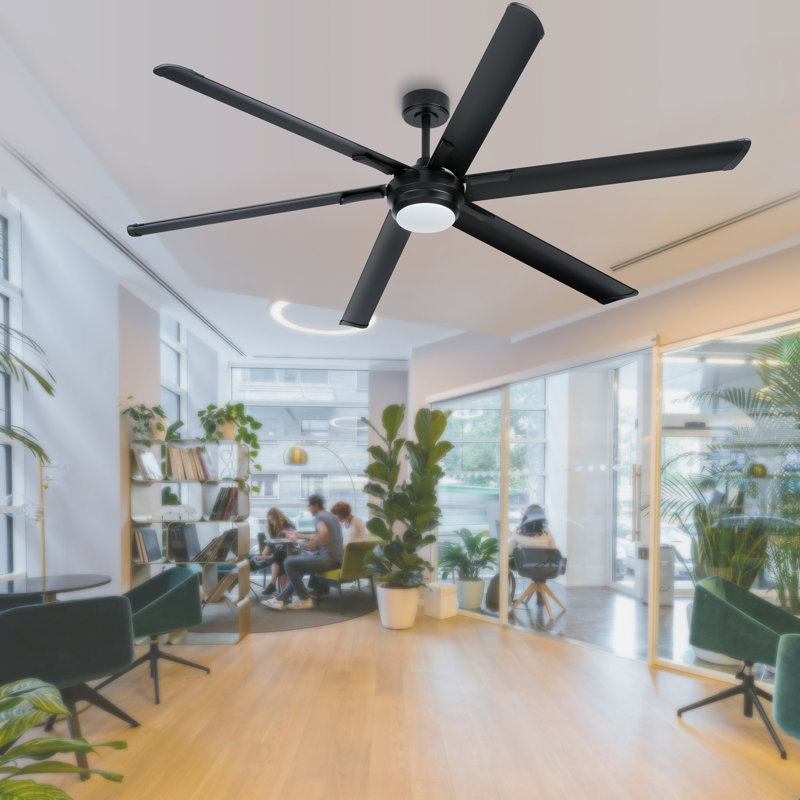 Ventilateur de plafond 78 pales 78 po noir mat avec ensemble d'éclairage DEL et télécommande