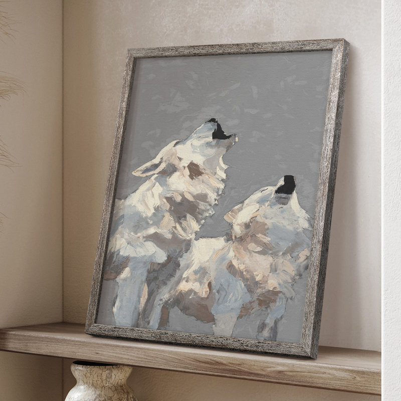 Midnight Wolves, reproduction encadrée - bois massif, H 11 po x l 9 po