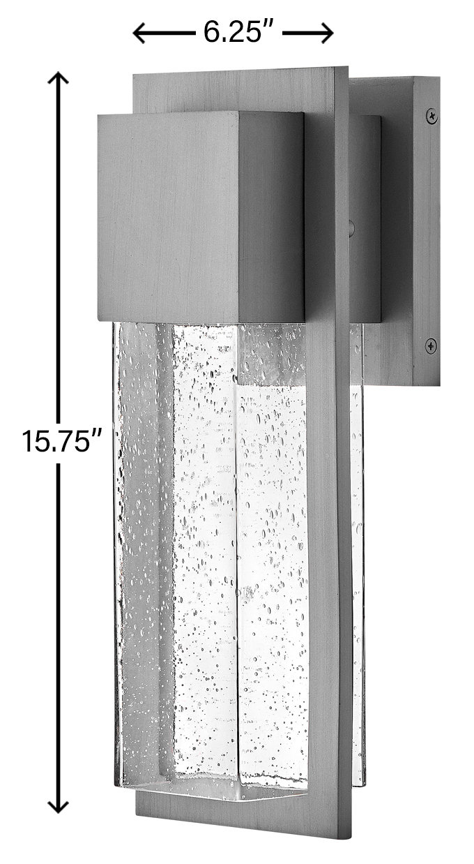 Kimora Outdoor Wall Lantern, Gray, 15.7" H x 6.2" W x 4.7" D