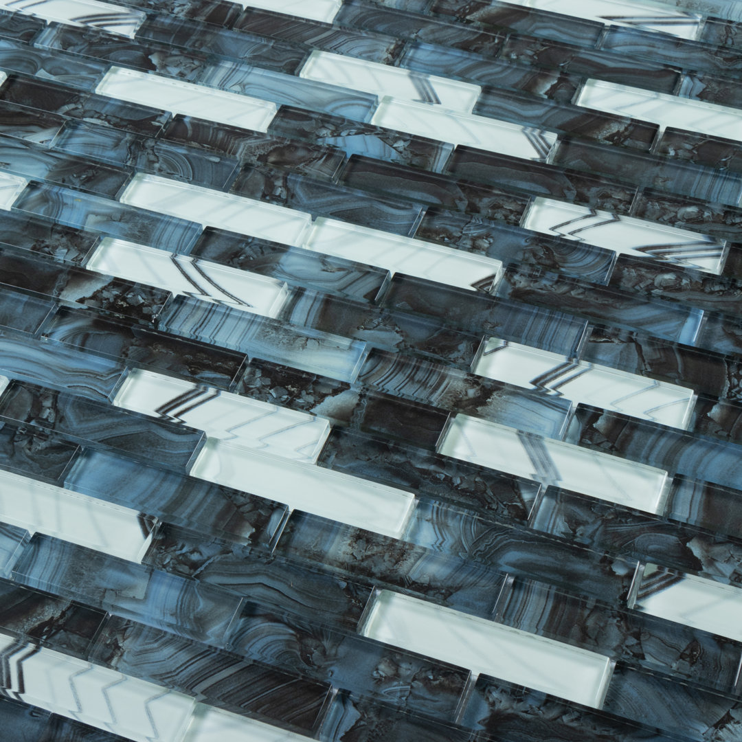 Impressions 1" x 4" Straight Edge Glass Mosaic Tile WS Tiles® 