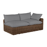 Montecito 75.25" Wide Outdoor Wicker Left Hand Facing Loveseat with Cushions