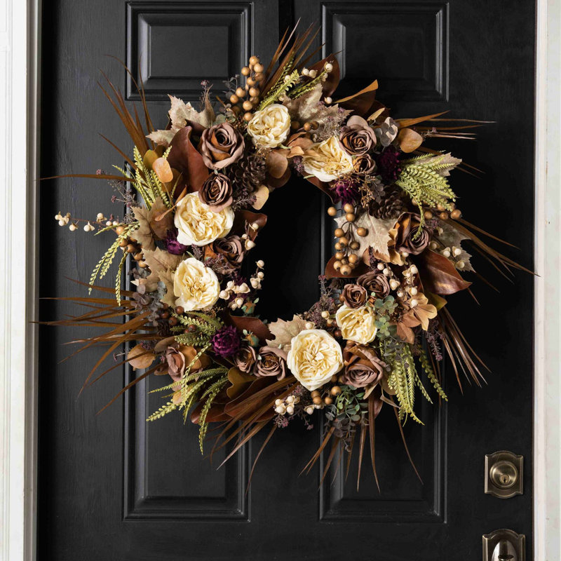 Couronne cachemire d'automne neutre Cashmere, H 22 po x l 22 po x P 6 po
