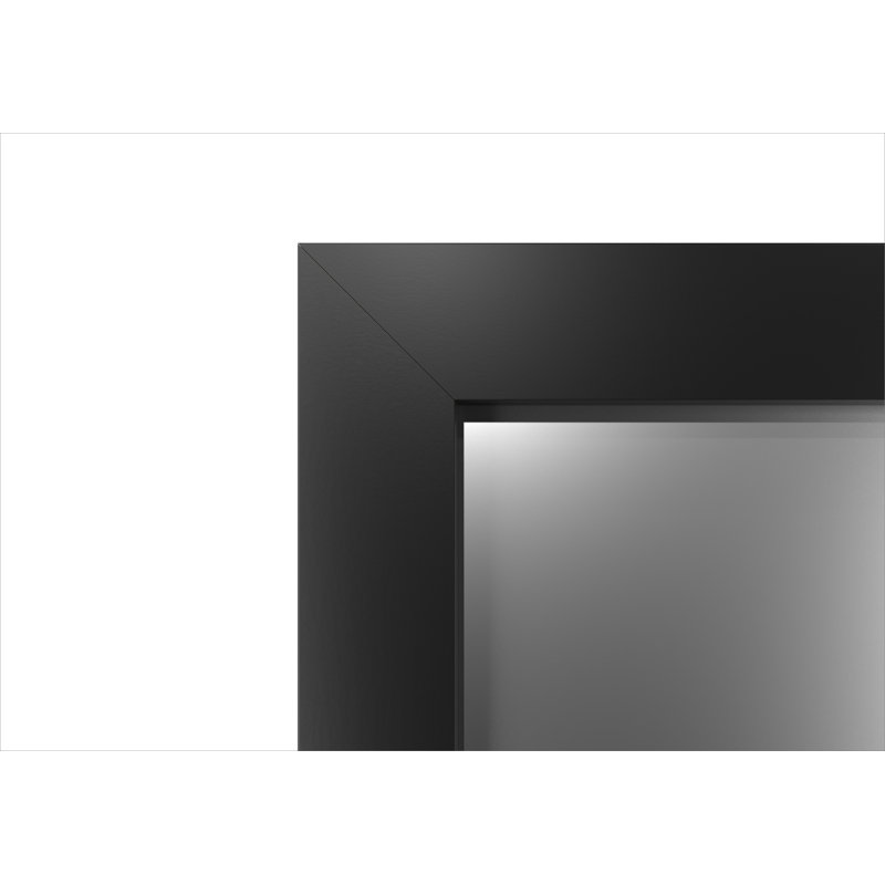 Javeria Wood Flat Wall Mirror, 86cm H x 60cm W, Black