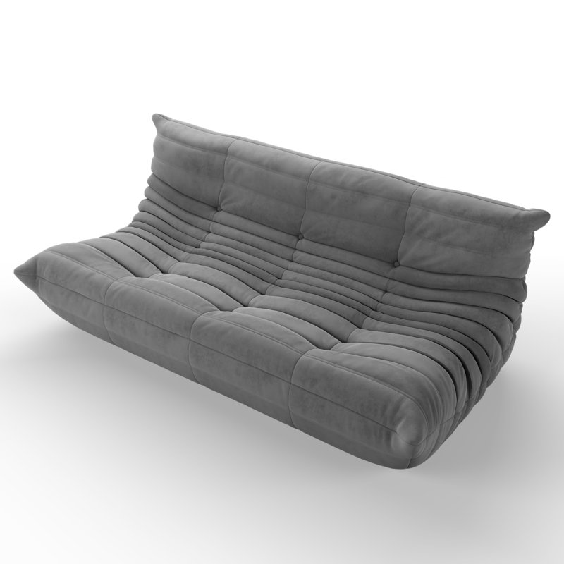 Fauteuil à billes 3 places sans accoudoirs, Microfibre / microsuède gris