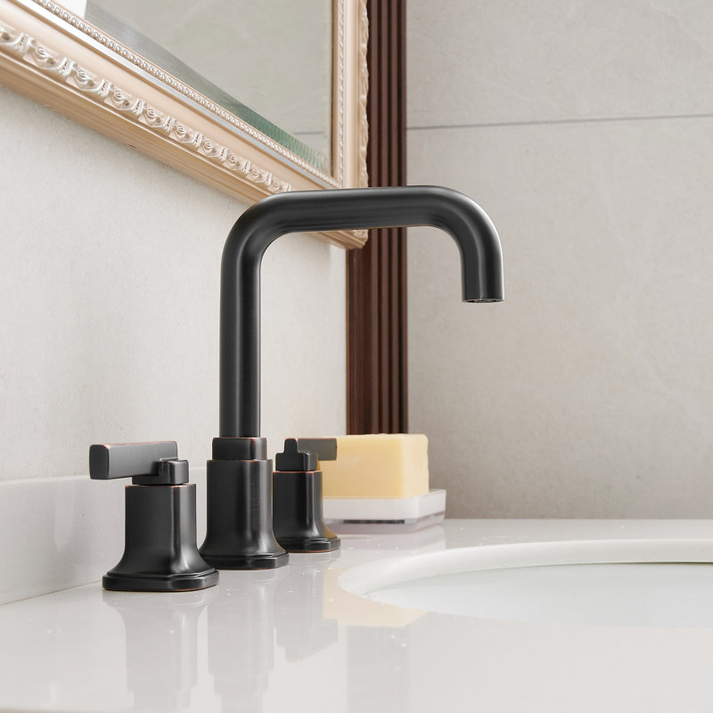 Widespread Gooseneck Two-Handled Faucet Oil Rubbed Bronze