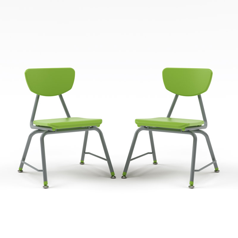 Versa Green Metal Stacking Classroom Chairs, Set of 2