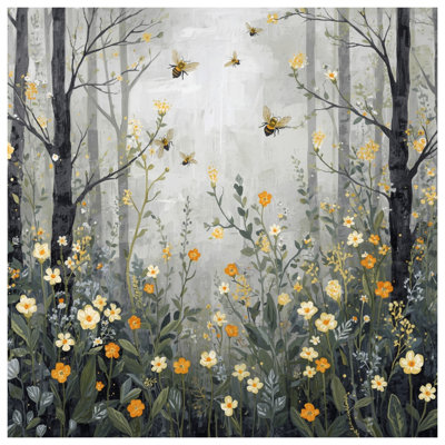Édredon forêt avec fleurs sauvages