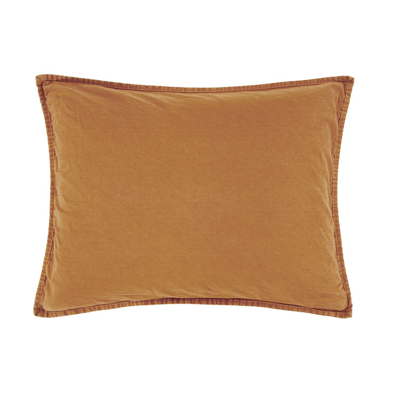 Cotton Canvas Stonewashed Shams, Terracotta, King