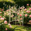 Bordure de jardin en fer forgé vintage de 74,3 cm (29,25 pouces), blanc antique