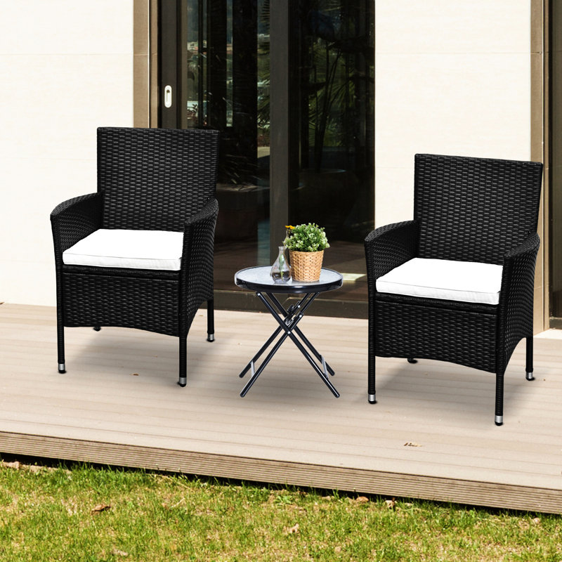 Lot de 2 chaises de salle à manger avec coussins et pieds antidérapants, pour terrasse, jardin, pelouse, couleur café foncé. Chaises confortables de qualité supérieure.