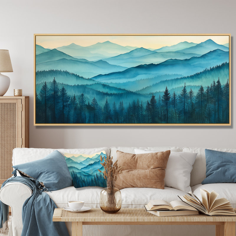 Giamarie - Landscapes Wall Art, 28" H x 60" W, Impression encadrée flottante, Doré