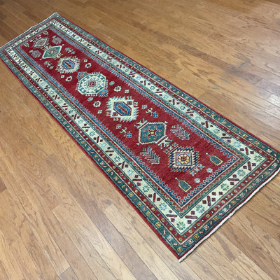  Handmade Kazak Wool Runner