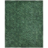 Meir Cowhide Chevron Area Rug in Green
