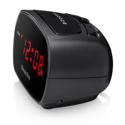 Modern & Contemporary Digital Electric Tabletop Clock with Alarm in Black
