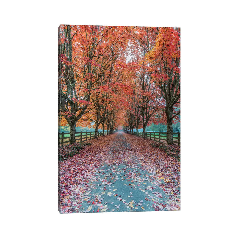 Autumn Country Lane par - Toile tendue, H 18 po x l 12 po x P 1,5 po