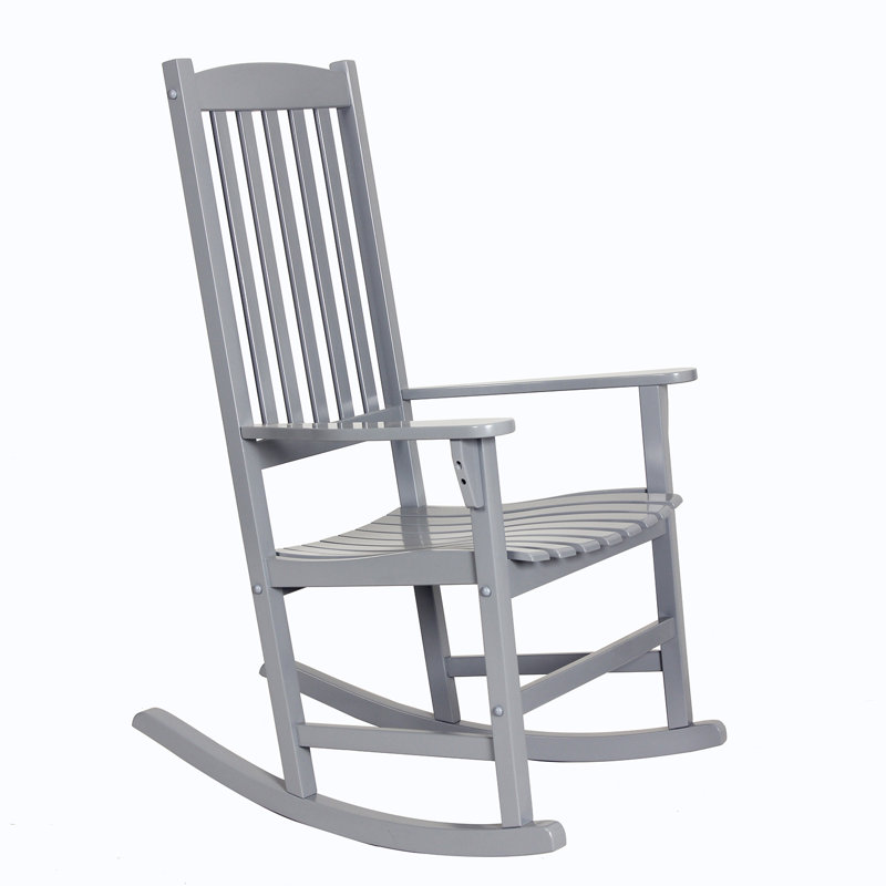 Chaise berçante d'extérieur en acajou Boulder, Gris ardoise