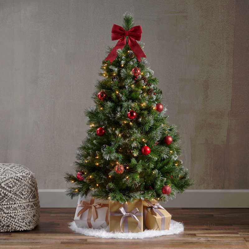 Arbre articulé à poils 4,5 po avec des baies et des pommes de pin et 200 CL, 407 pointes