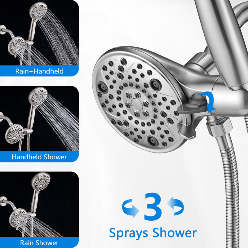 Remplacement de l'ensemble de garniture de robinet de douche Moen, double douche à haute pression combinée, poignée de douche