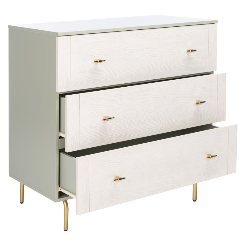 Bartelt 36'' W 3 - Drawer Dresser, Gray/White Washed