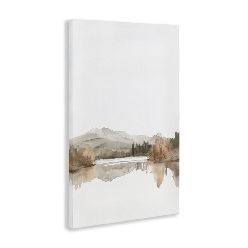 Toile de lac doux et discret, design par Mona Grace, H 30 po x l 20 po