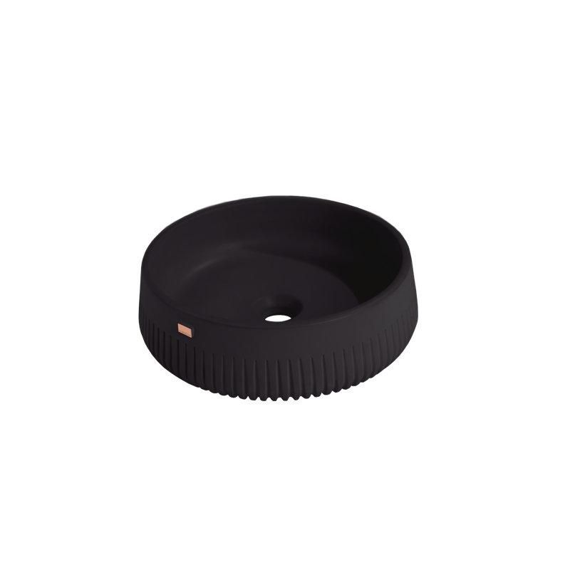 Papua 14.5'' L Bathroom Sink, Coal Black