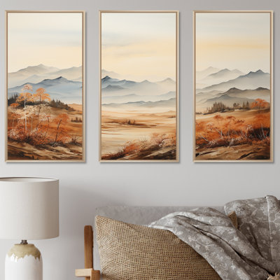 «Mountain Morning Whisperes II - Landscape Mountains», ensemble de reproduction d'art mural