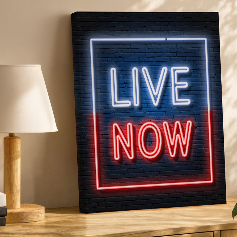 Reproduction d'art sur toile, "Neon Live", H 40 po x l 30 po