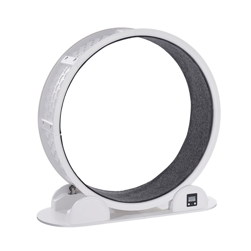 Cat Exercise Wheel with Pedometer Cat Treadmill for Pet Health, White