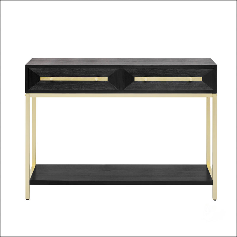 Console Table With Two Drawers, Black