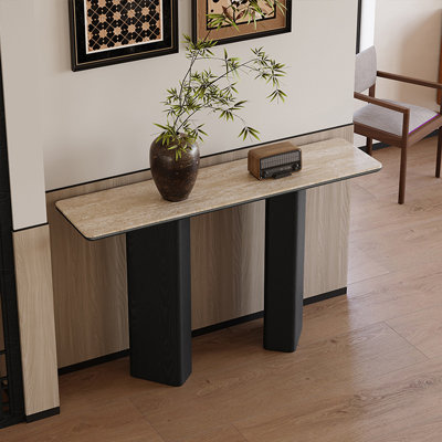 Console blanche en pierre blanche avec acier au carbone