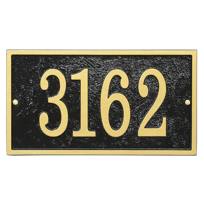 Fast and Easy 1-Line Wall Number Plaque, Yes, Black/Gold