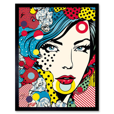Alekzander Woman Blue Eyes 1 Piece Single Picture Frame Wall Art