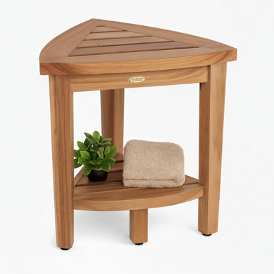 EcoDecors, EarthyTeak, 16" W Teak Shower Bench