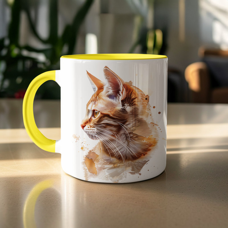 Ceramic Coffee Mug, 2, Yellow