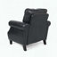 Fauteuil club - Similicuir - Accoudoirs roulés et garniture cloutée
