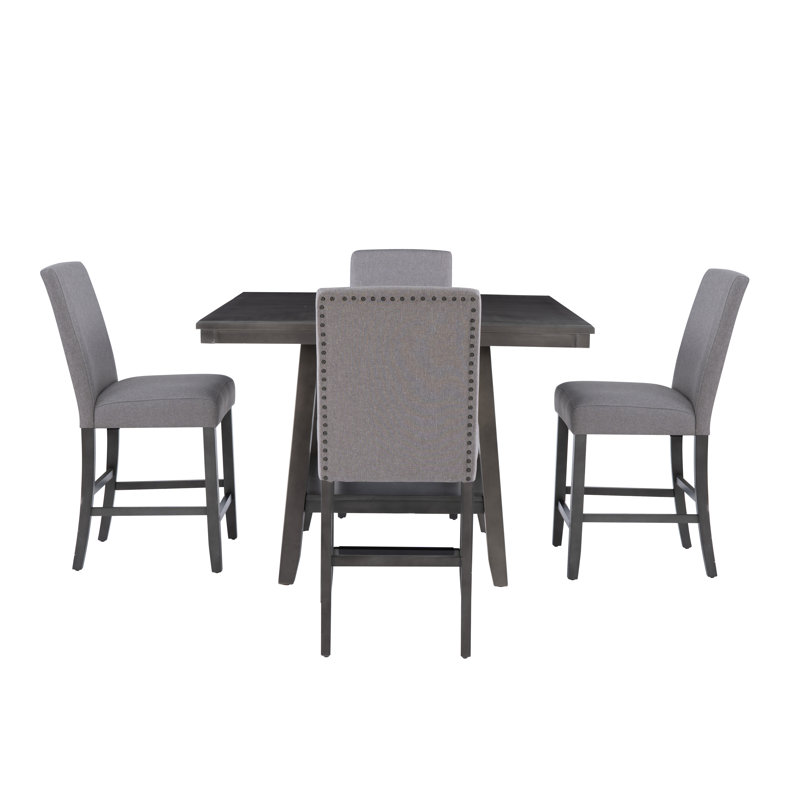 Barneveld Upholstered Dining Set, 5 Pieces: Table, 4 Chairs