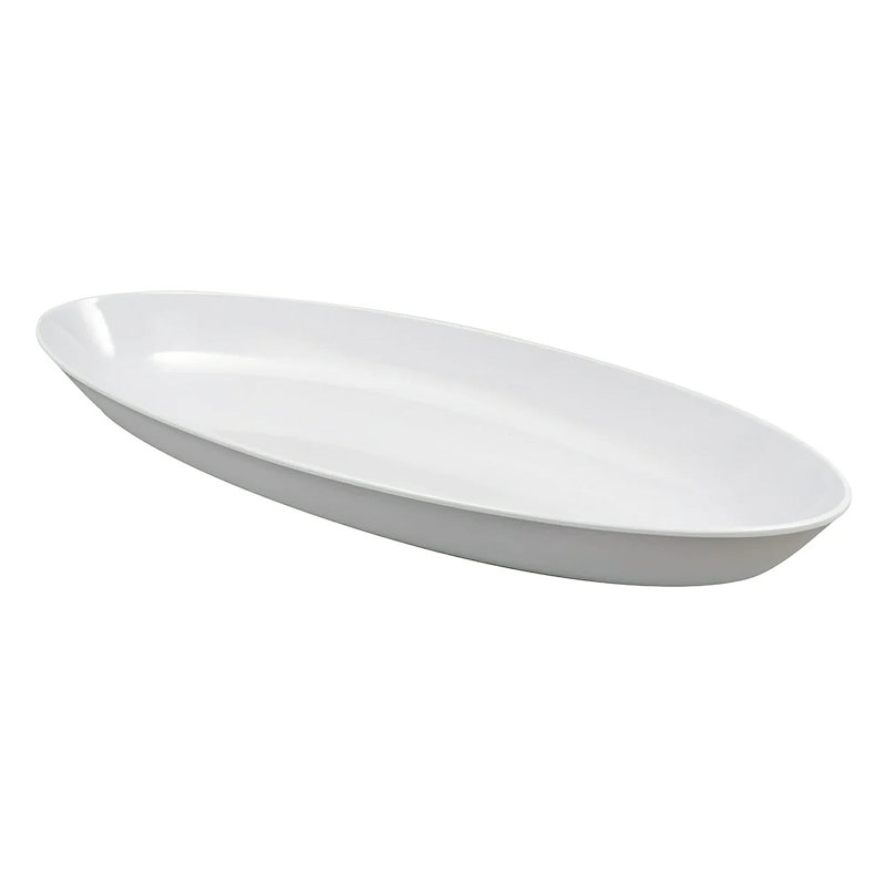 ML-255-W - 4 pintes (Jante pleine 4,3 pte), plateau ovale de 27 po x 10 po de profondeur, 2 po de profondeur, Blanc