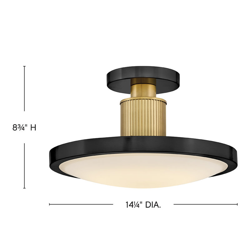 Hinkley Kieran Semi Flush Mount, Black/Lacquered Brass
