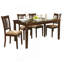 Ensemble de table de salle à manger de style transitionnel 5 pièces et 4 chaises d'appoint rembourrées en tissu au fini espresso