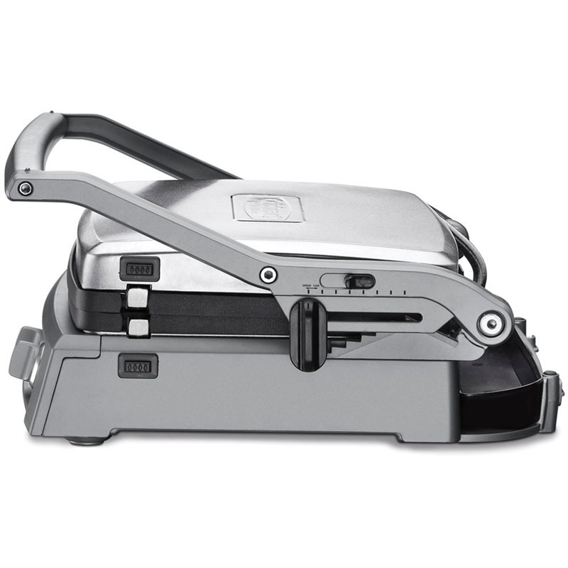 Deluxe Brushed Stainless Steel Electric Griddle with Reversible Plates