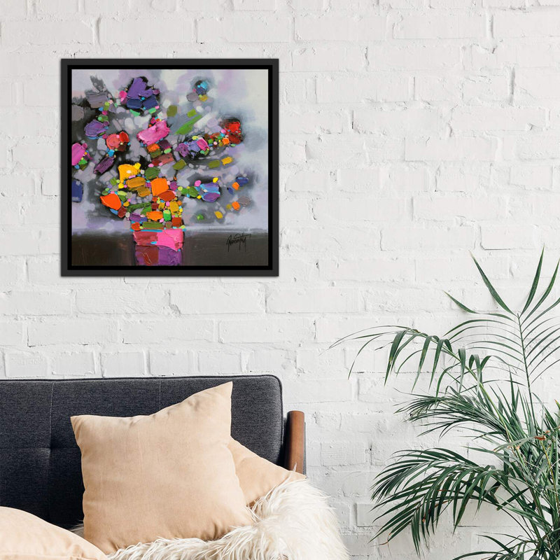 Bouquet II par Scott Naismith - reproduction d'art, Toile encadrée noir délavé, H 26 po x l 26 po x P 1,5 po