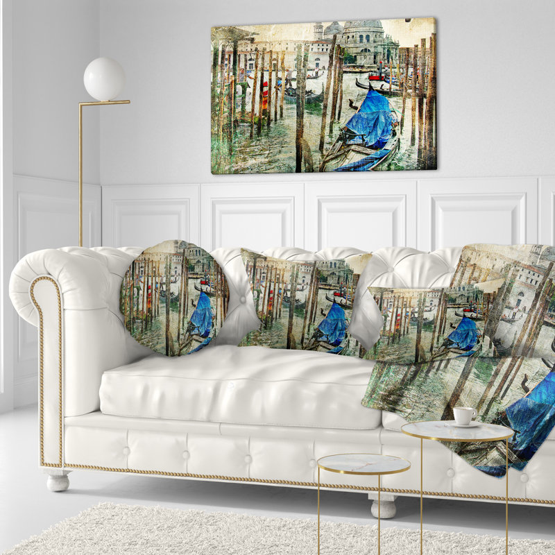 Paysage magnifique coussin de Venise, Rectangulaire, 12 po x 20 po